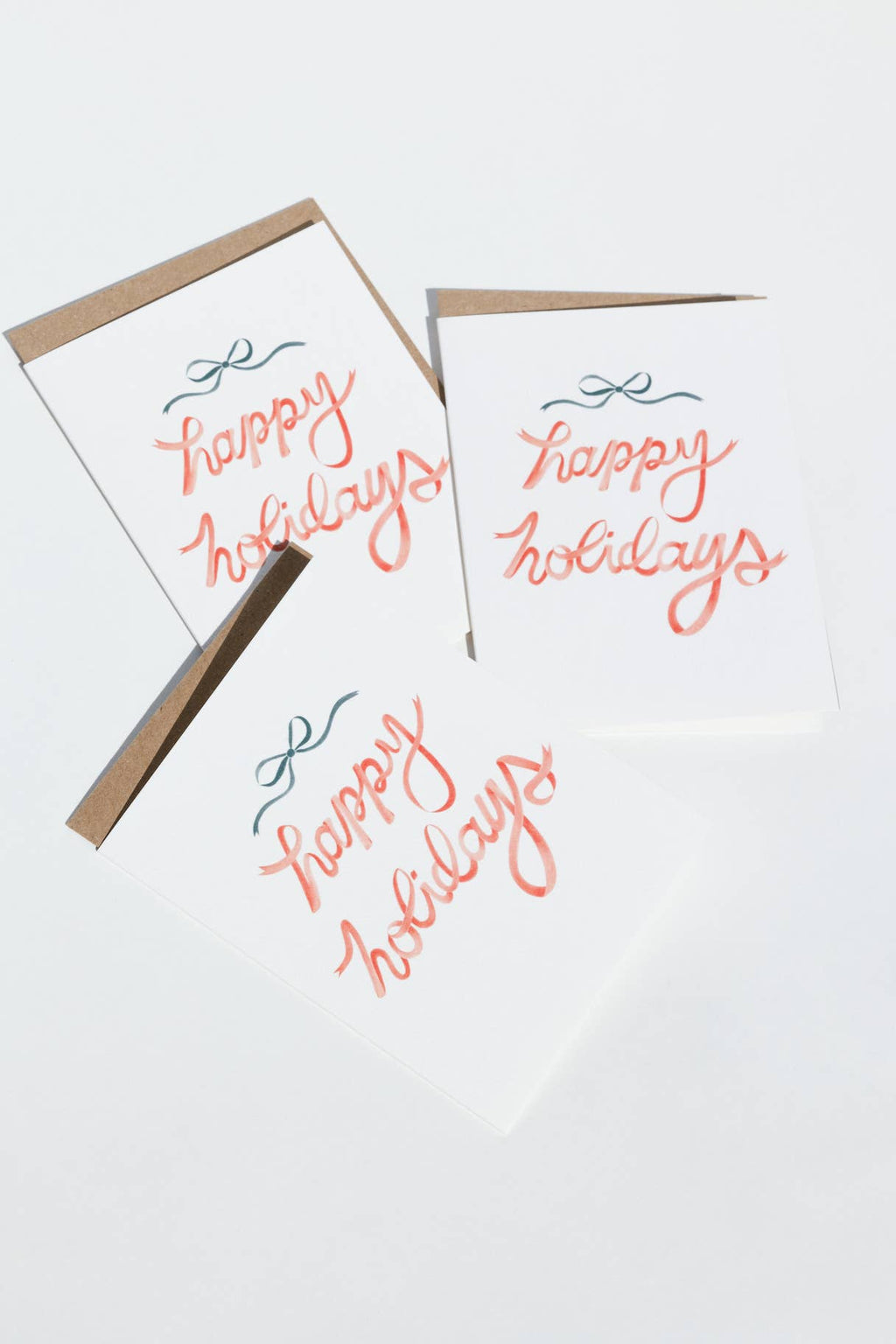 Red Ribbon Happy Holidays Card: Single