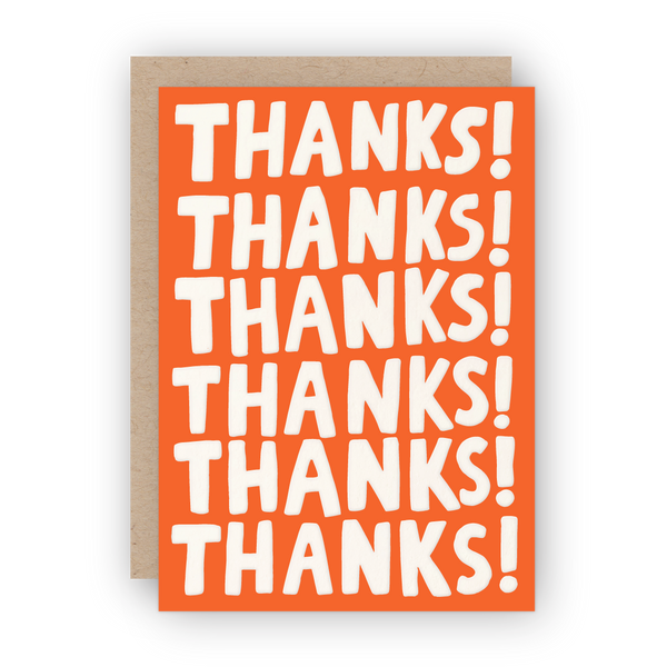 Thanks! Thanks! Thanks! Letterpress Greeting Card