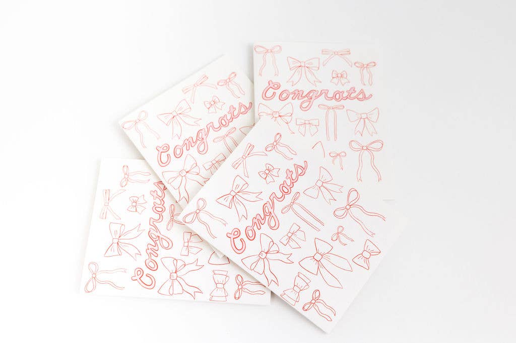 Bow Outline Congrats Card