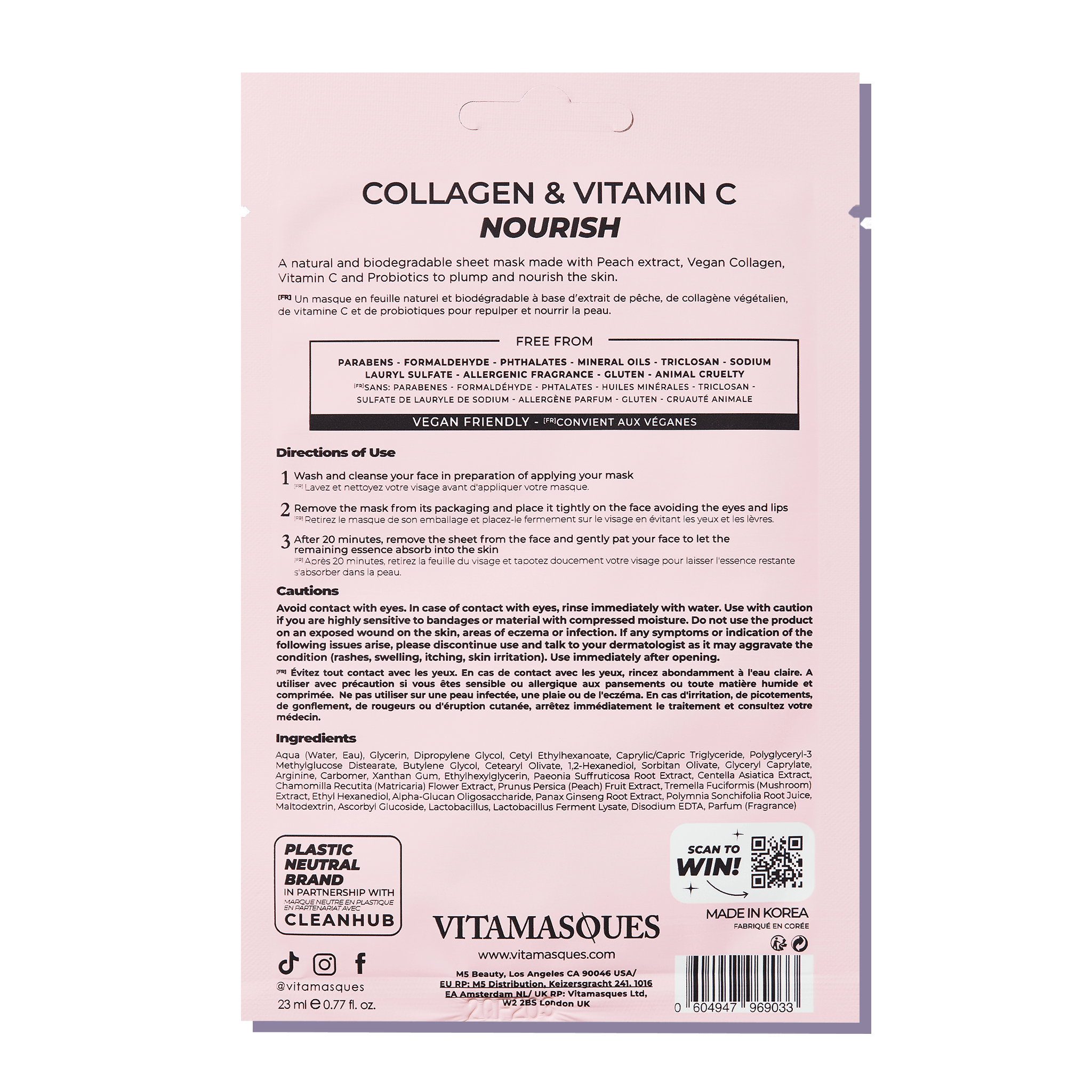 Collagen & Vitamin C Peach Face Sheet Mask 🍑