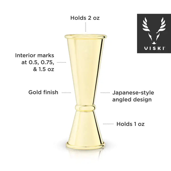 Large Japanese Style Gold "Makoto" Jigger
