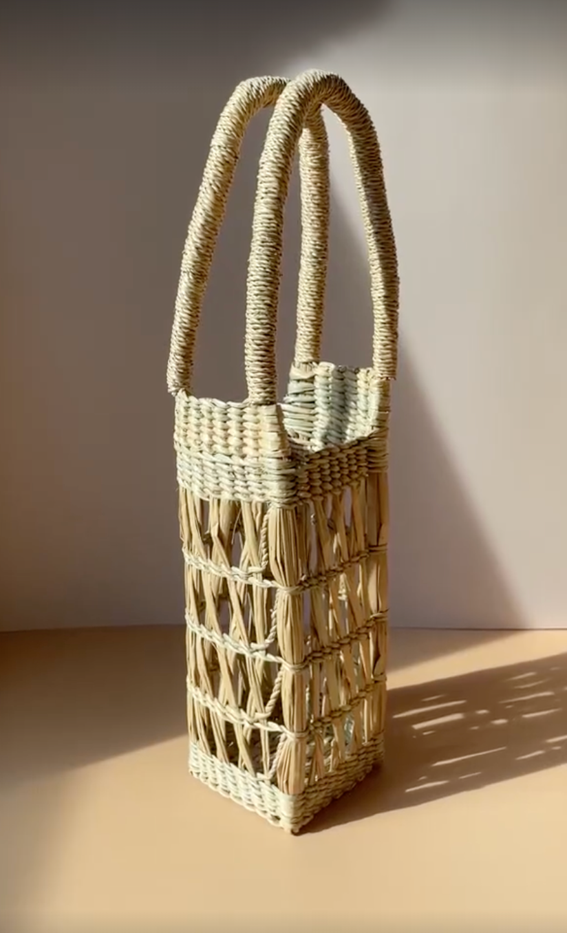 Water Hyacinth Handwoven Wine Bag / Basket
