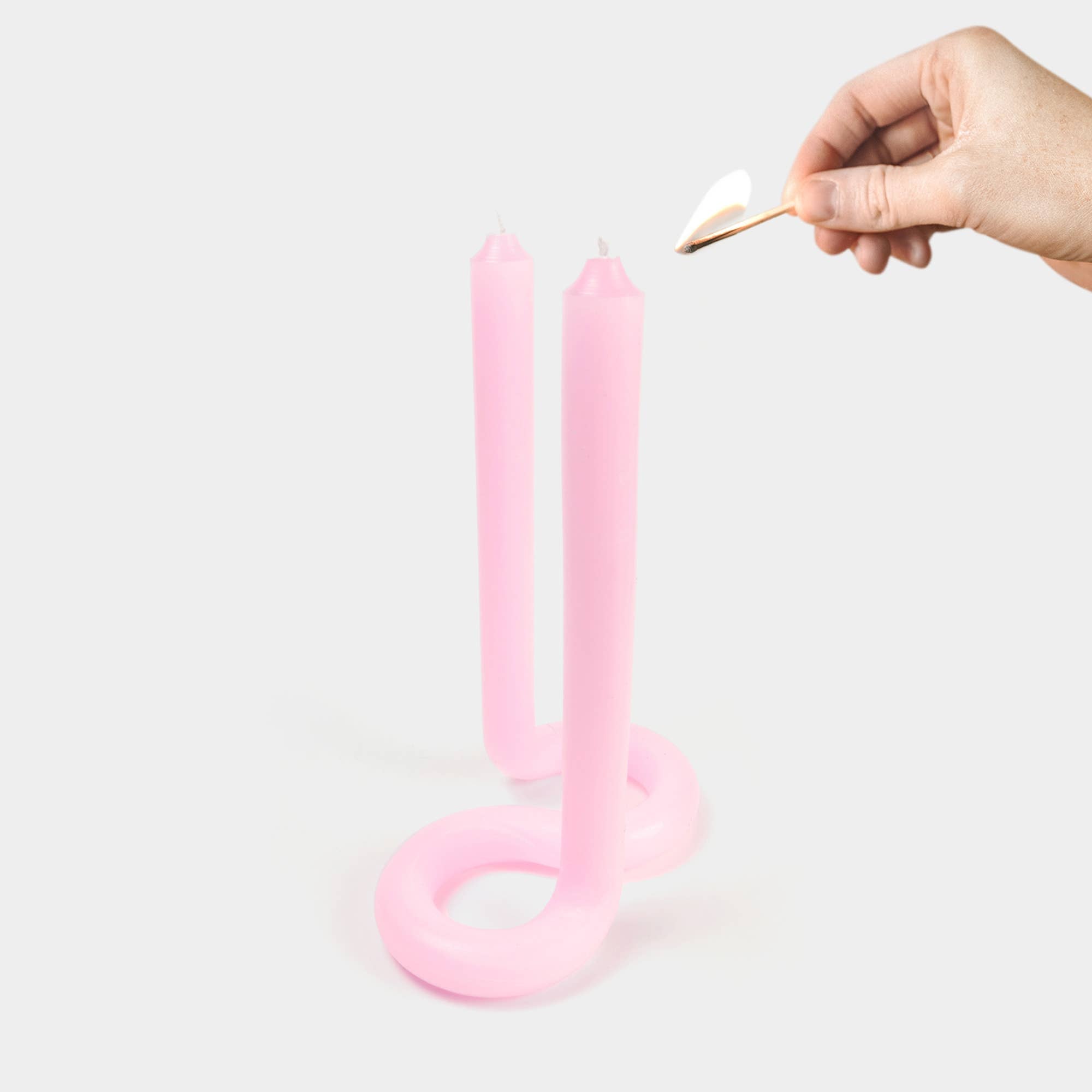 Twist Candle Sticks by Lex Pott - Light Pink