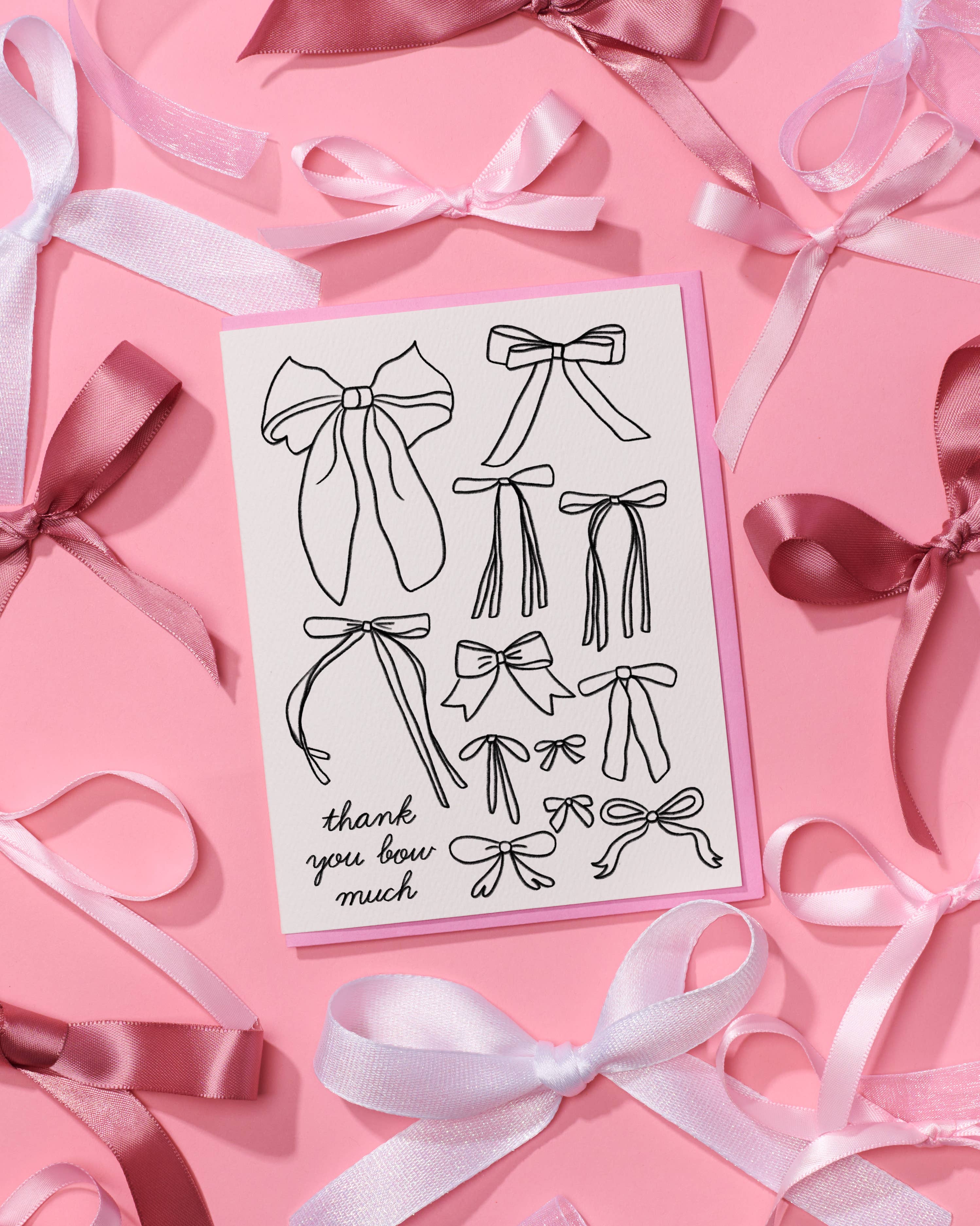 Bow Girly Thank You Card - Coquette Spring Easter