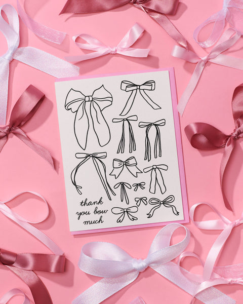 Bow Girly Thank You Card - Coquette Spring Easter