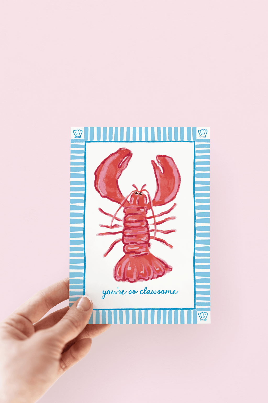 You're So Clawsome Lobster Beach Coastal Greeting Card