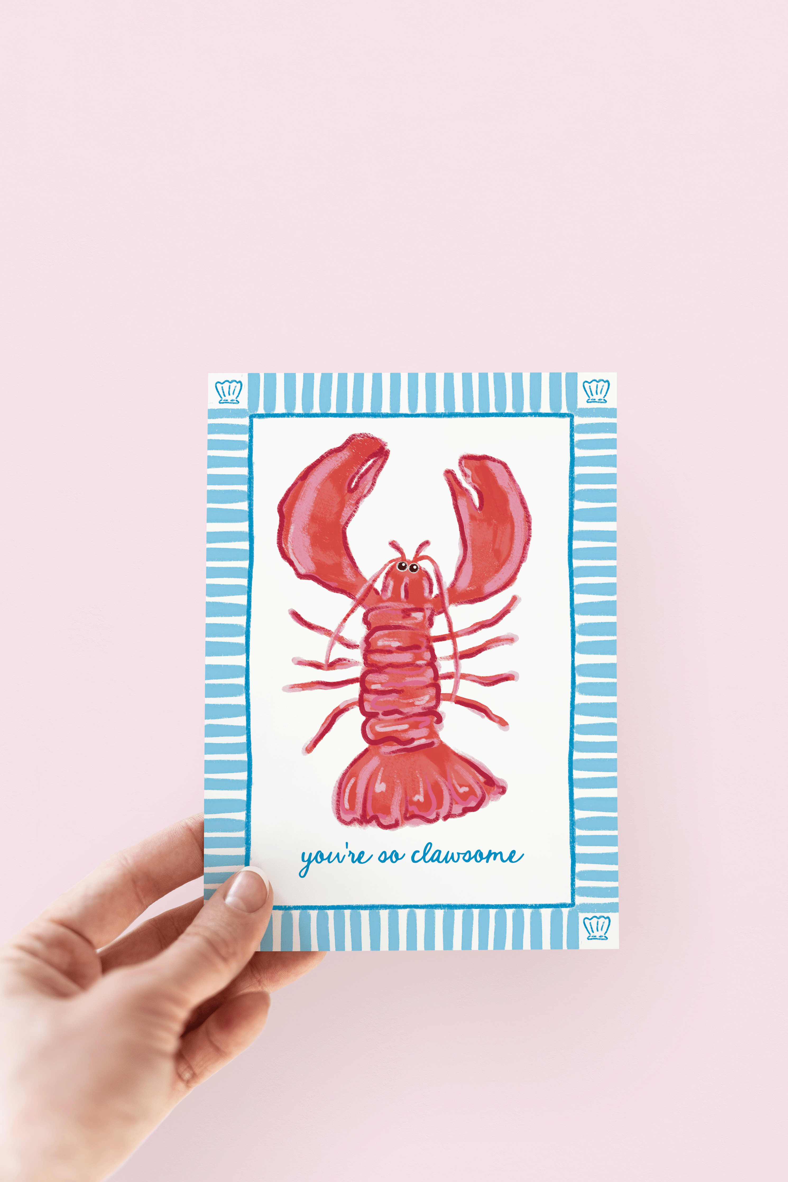 You're So Clawsome Lobster Beach Coastal Greeting Card