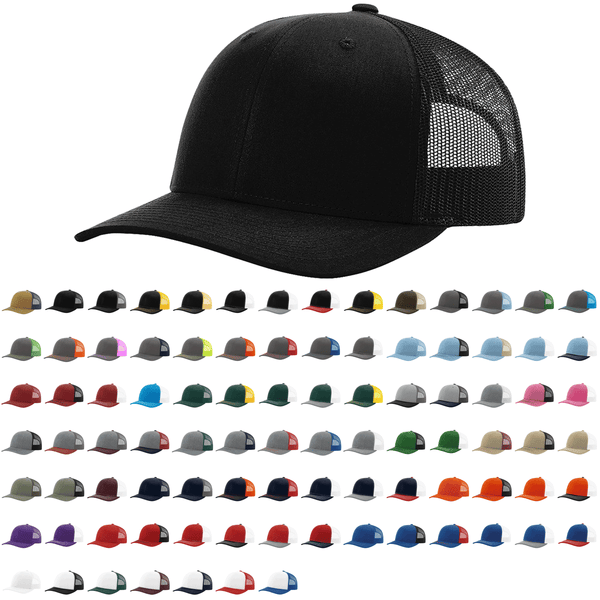 Richardson 112 Classic Premium Trucker Hat, Snapback Cap: Biscuit/True Blue