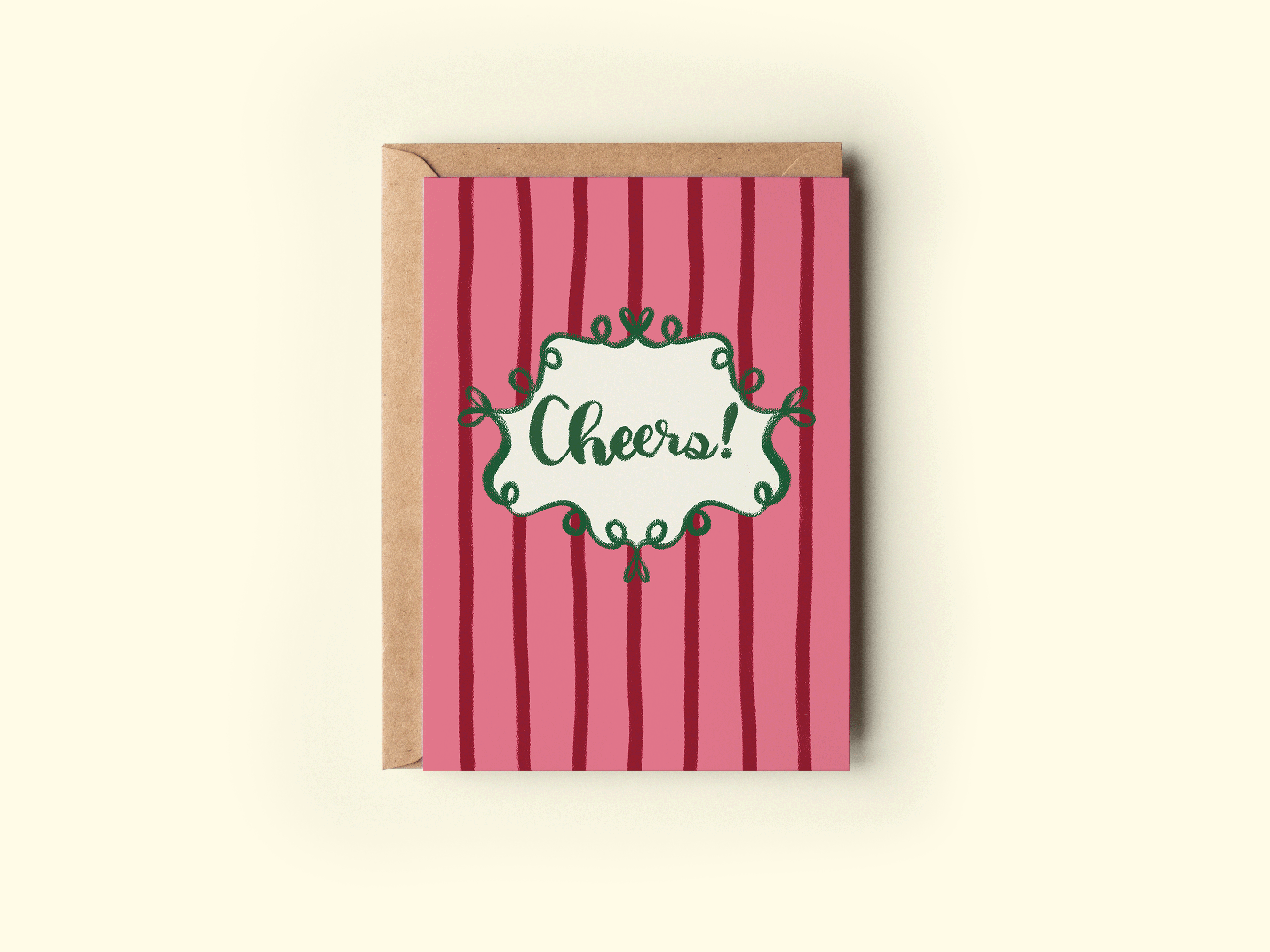Cheers! Celebration Congratulations Striped Greeting Card