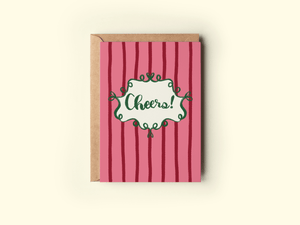 Cheers! Celebration Congratulations Striped Greeting Card