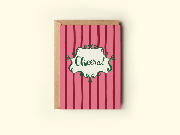 Cheers! Celebration Congratulations Striped Greeting Card