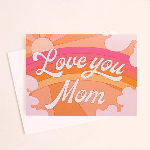 Love You Mom Card | Peach Rainbow