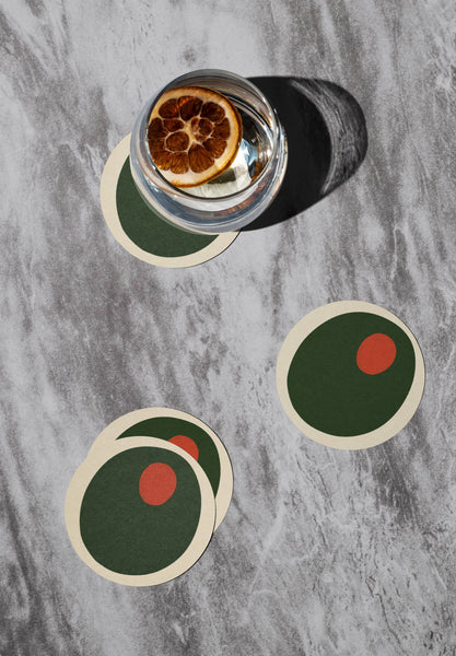 Pimento Olive Coasters | Set of Four