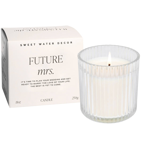 Future Mrs. Soy Candle - Ribbed Glass Jar with Box