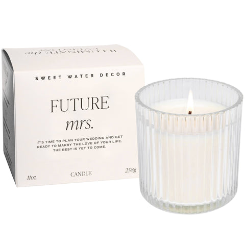 Future Mrs. Soy Candle - Ribbed Glass Jar with Box