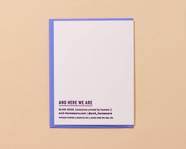 Belated Rambling Thank You - Letterpress Card