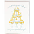 Champagne Tower Wedding Card