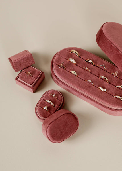 Velvet Jewelry Box - Square - Dusty Rose: Dusty Rose