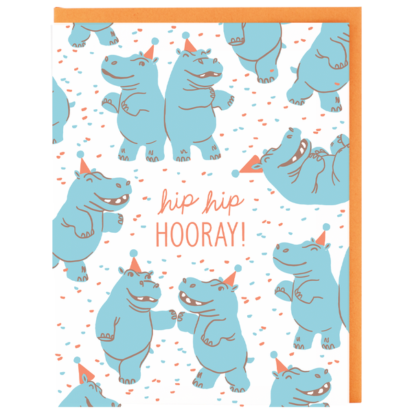 Hippo Dance Party Birthday Card
