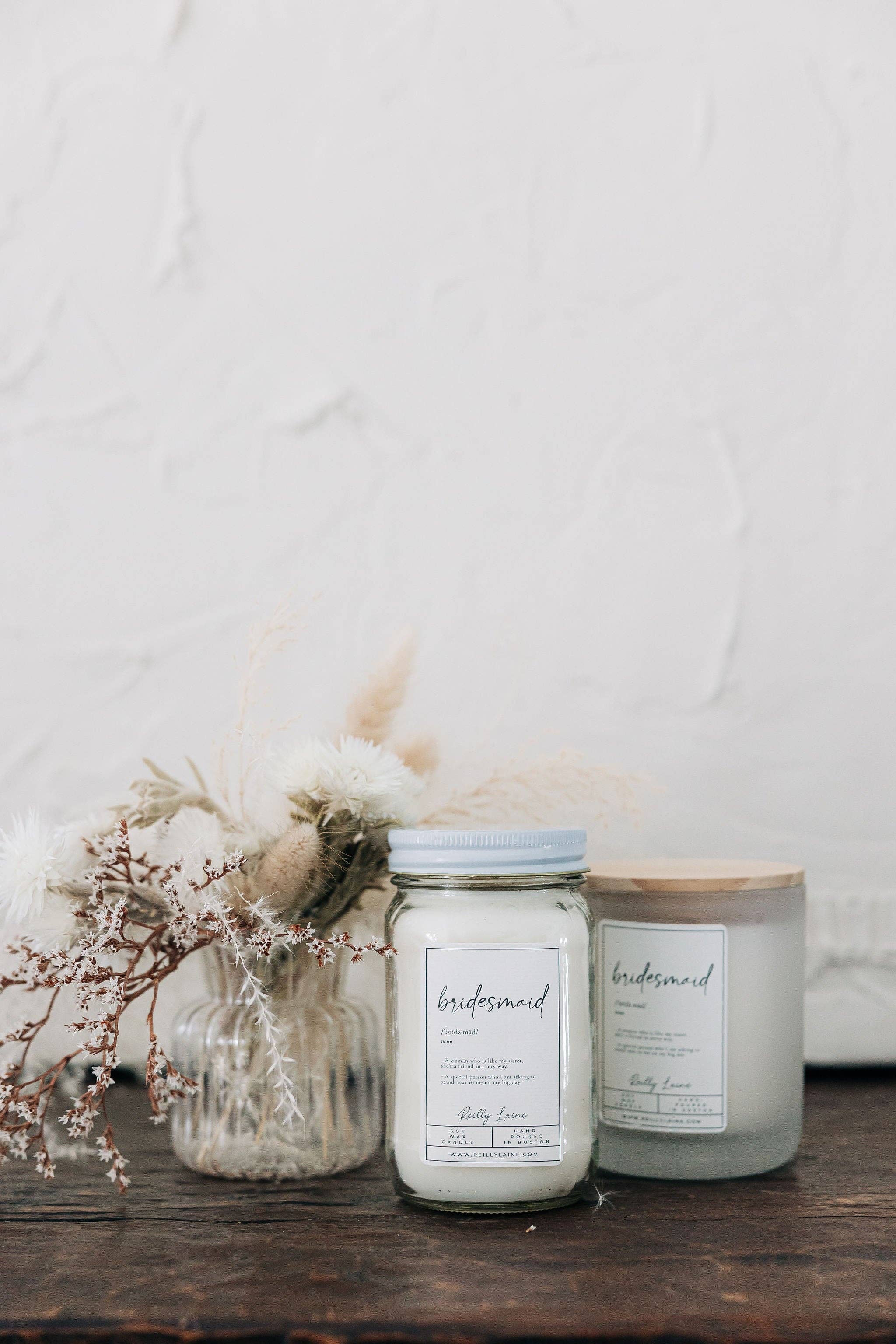 Bridesmaid Label: LG Mason Jar 16 oz. / CAPE HOUSE