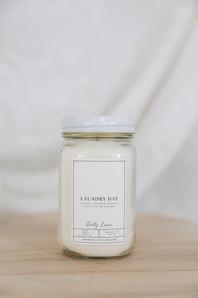 Laundry Day Candle: SM. MASON JAR 8OZ.
