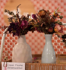 Dried Flowers White Bud Vase - NAT