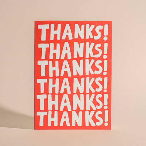 Thanks! Thanks! Thanks! Letterpress Greeting Card