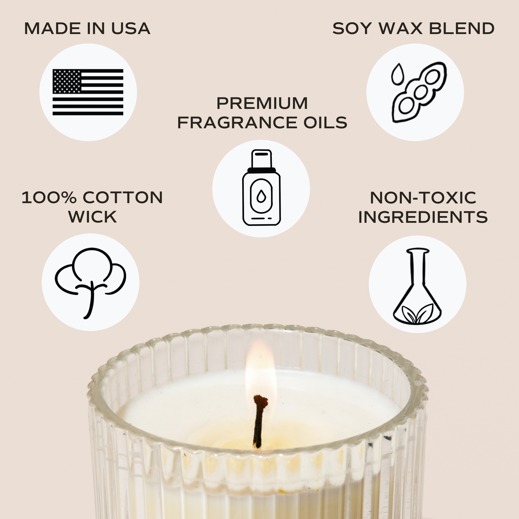 Palo Santo Patchouli 11oz Soy Candle Fluted Ribbed Jar
