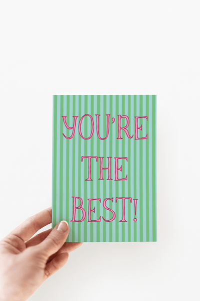 You're The Best! Appreciation Striped Greeting Card