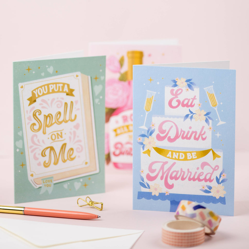 Eat Drink and Be Married | Wedding Greeting Card | Congrats