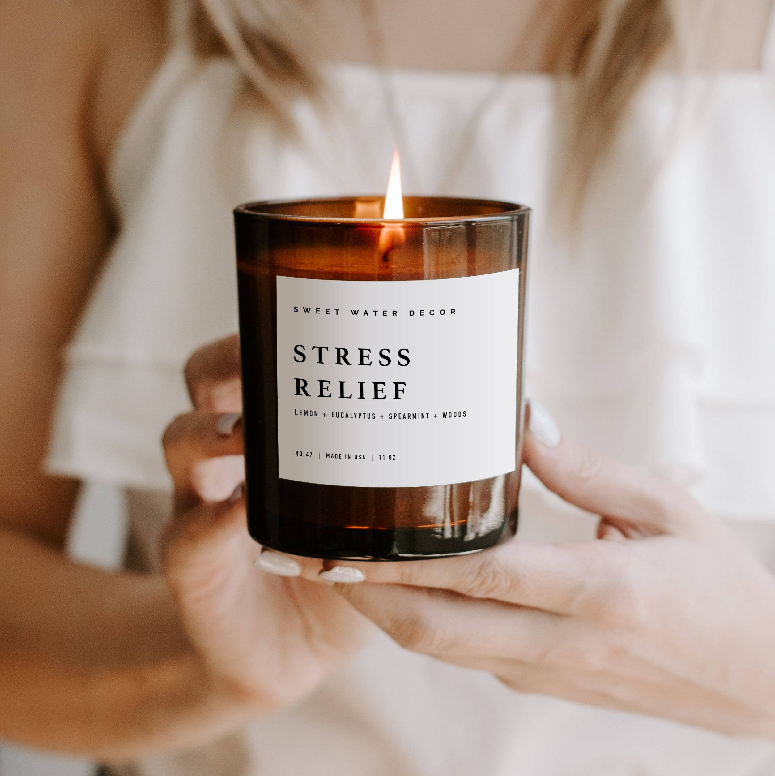 Stress Relief 11 oz Soy Candle - Home Decor & Gifts