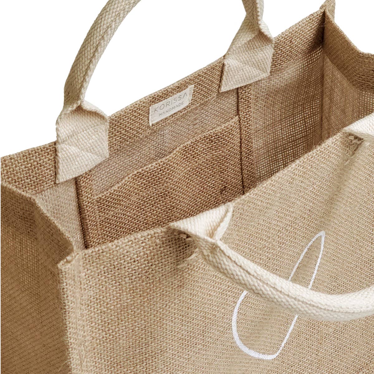 Handmade Burlap Jute Tote l Gift Bag - Heart