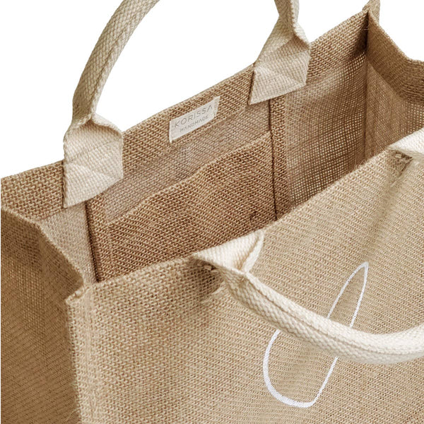 Handmade Burlap Jute Tote l Gift Bag - Heart