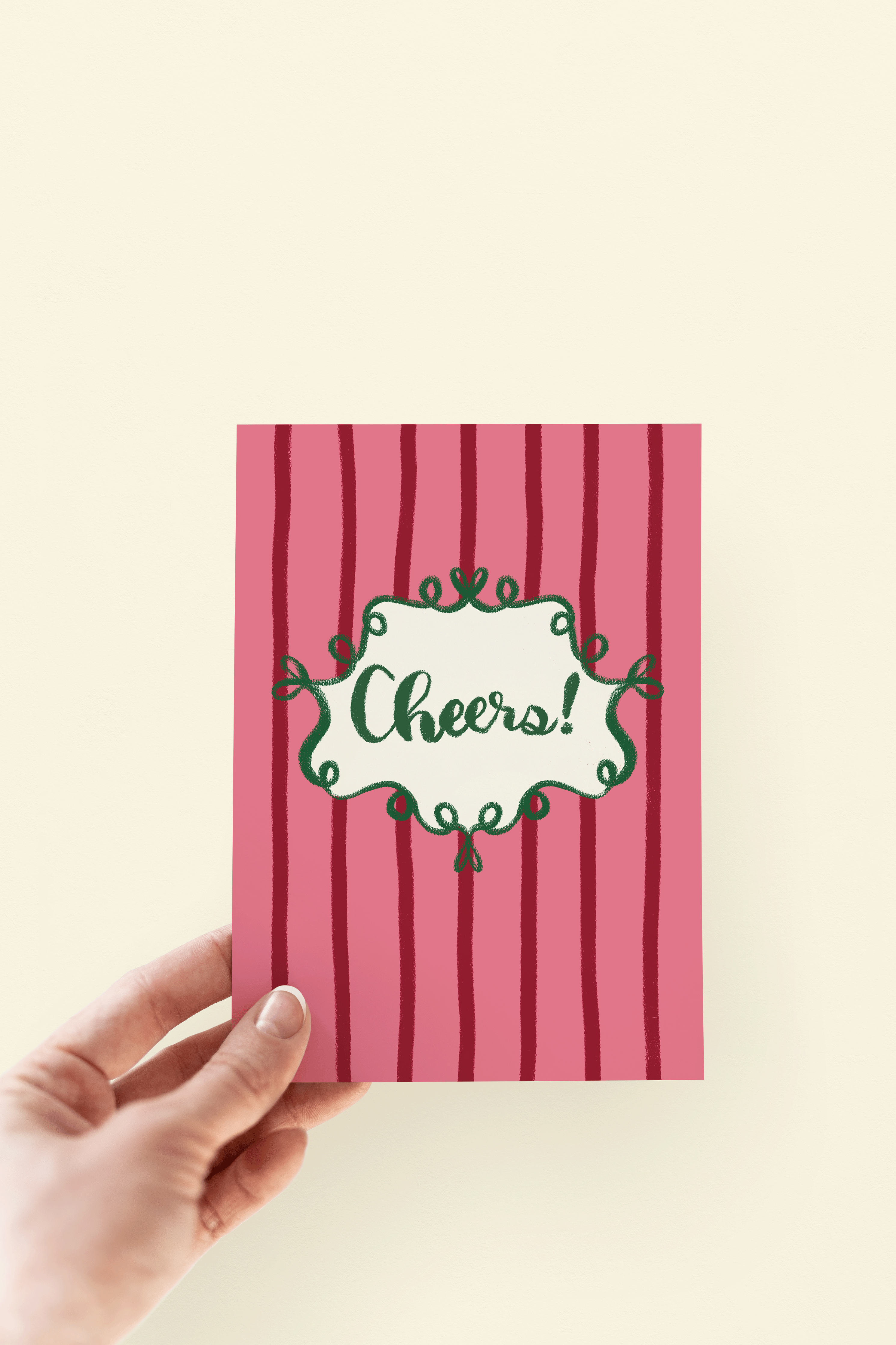 Cheers! Celebration Congratulations Striped Greeting Card