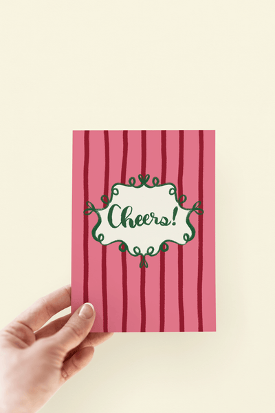 Cheers! Celebration Congratulations Striped Greeting Card