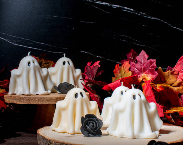 Cute Ghost Candle: Pumpkin Spice