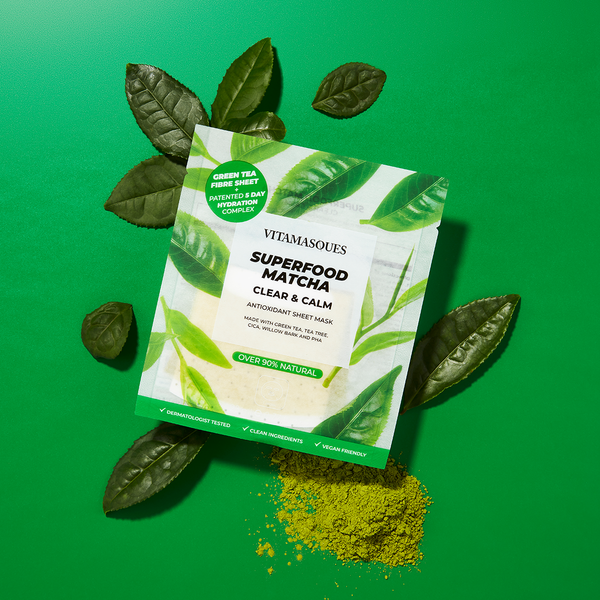 SUPERFOOD MATCHA CLEAR & CALM ANTIOXIDANT FACE SHEET MASK