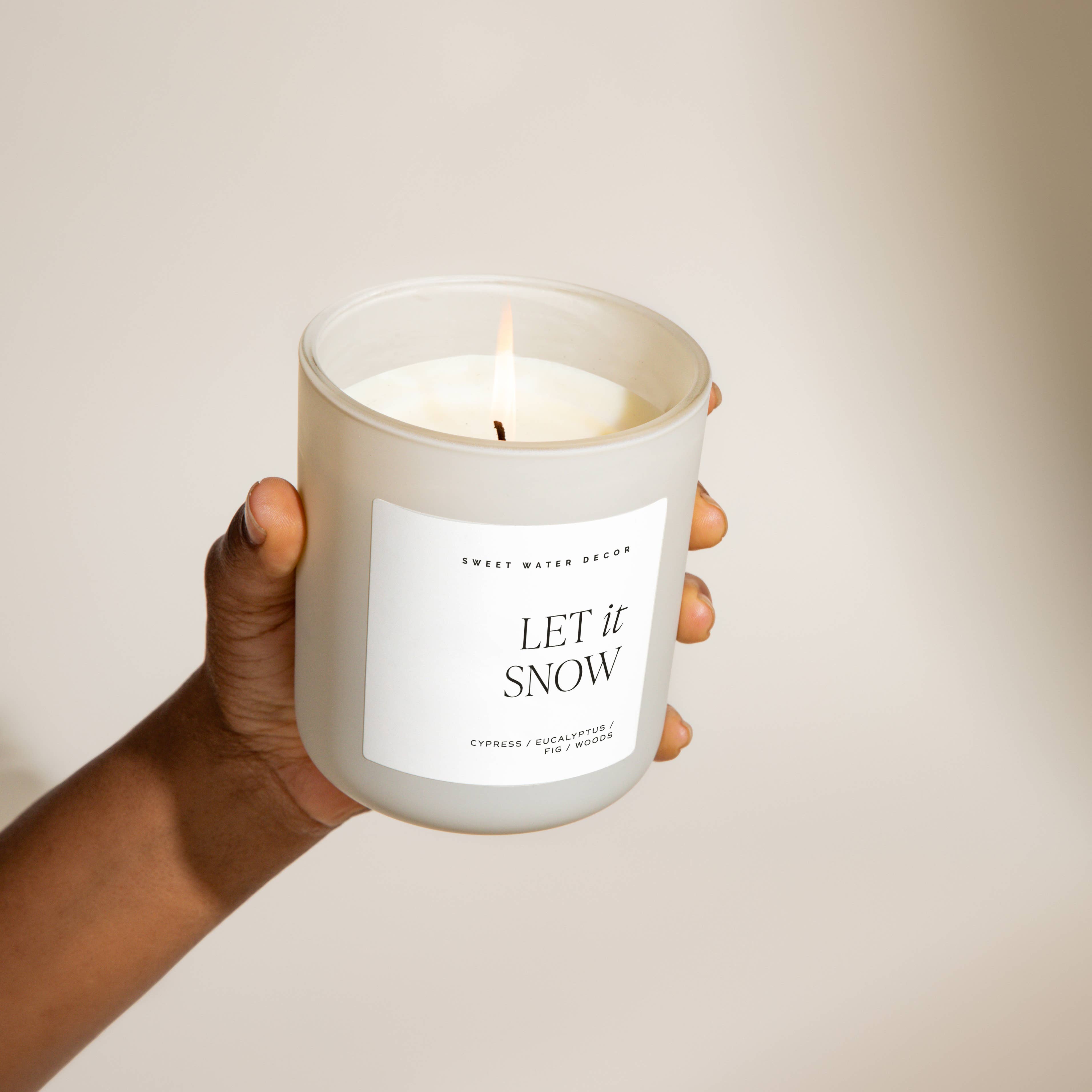 Let It Snow 15 oz Soy Candle, Matte Jar - Home Decor