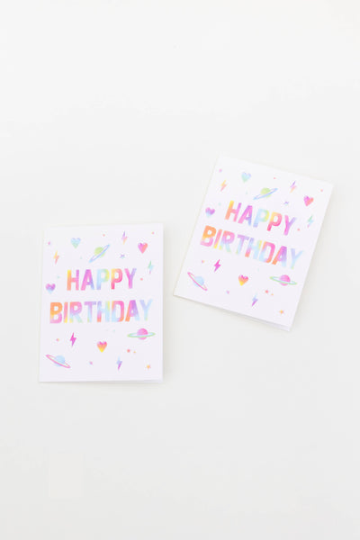 Rainbow Block Birthday Card