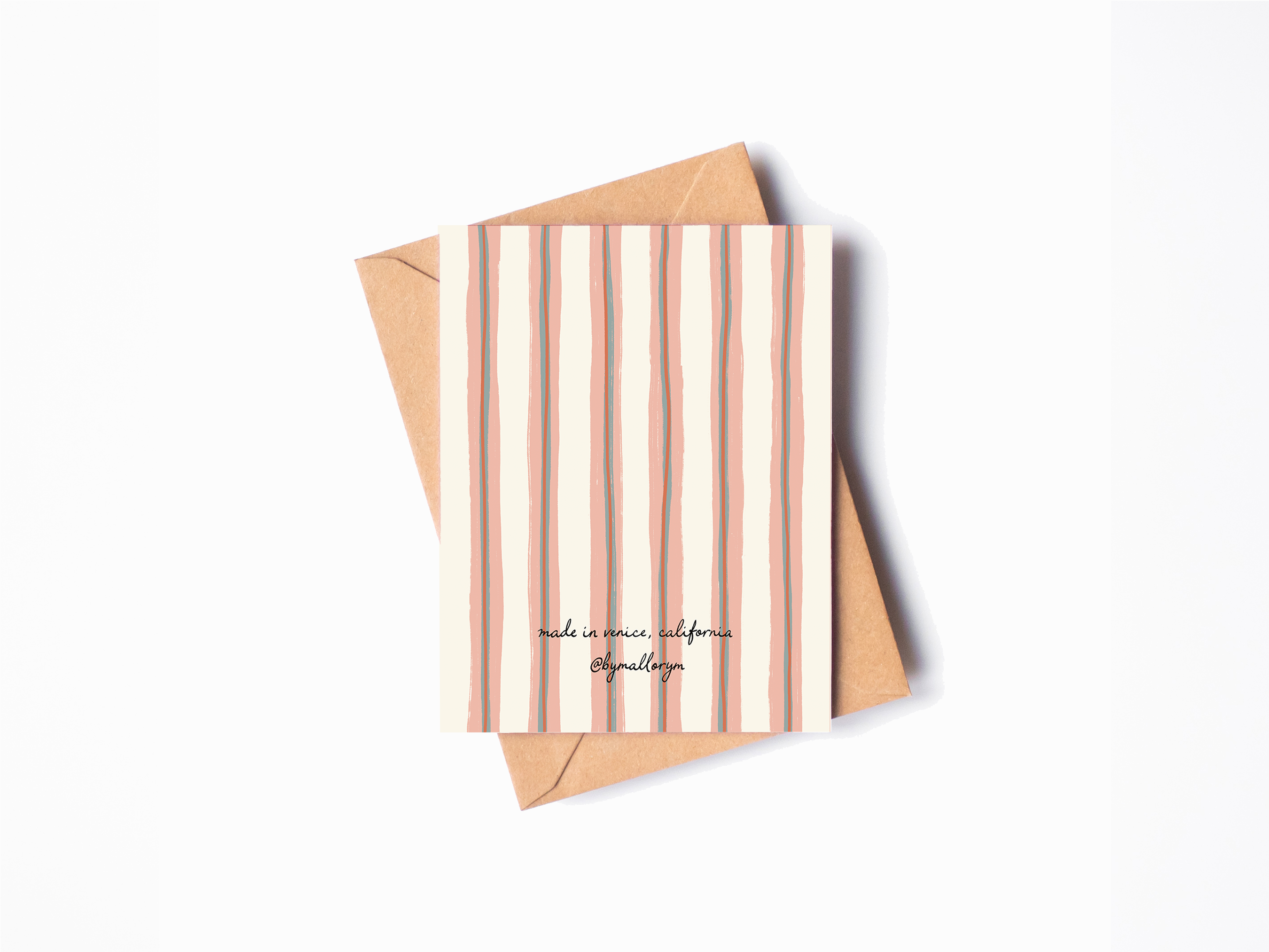 Happy Birthday Pink Stripe Card