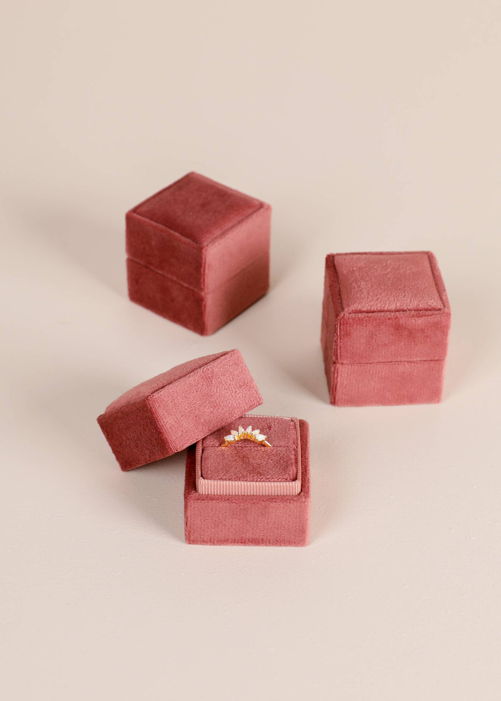 Velvet Jewelry Box - Square - Dusty Rose: Dusty Rose