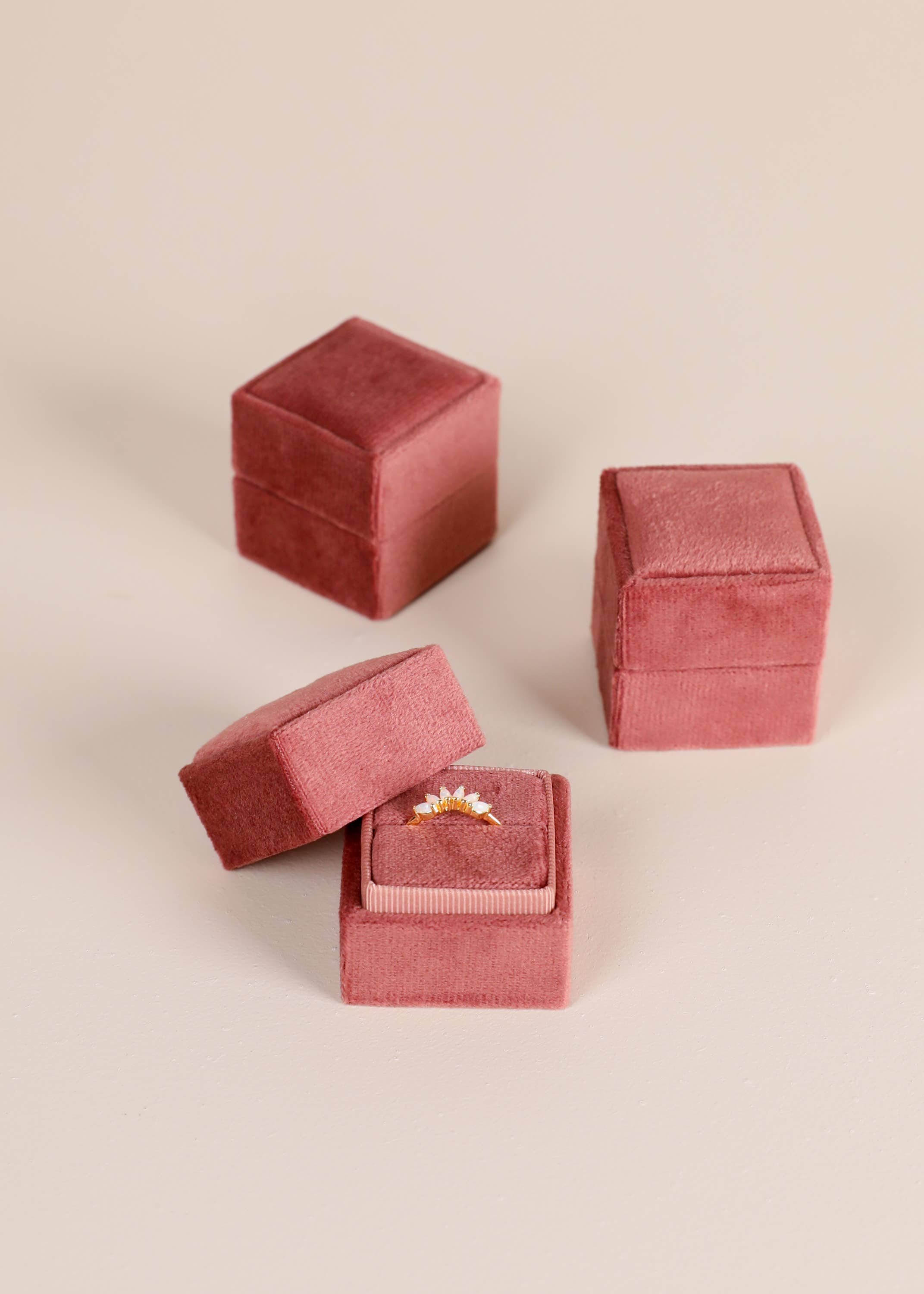 Velvet Jewelry Box - Square - Dusty Rose: Dusty Rose