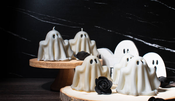Cute Ghost Candle: Pumpkin Spice