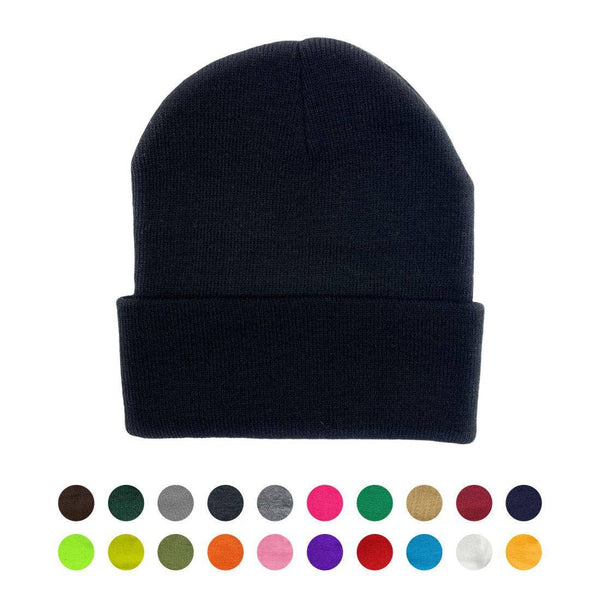 Beanies Caps Toboggan Cuffed Soft Knit in Bulk Multi-Color Plain Blank Wholesale: Kelly Green