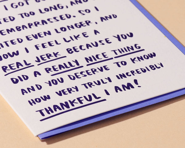 Belated Rambling Thank You - Letterpress Card