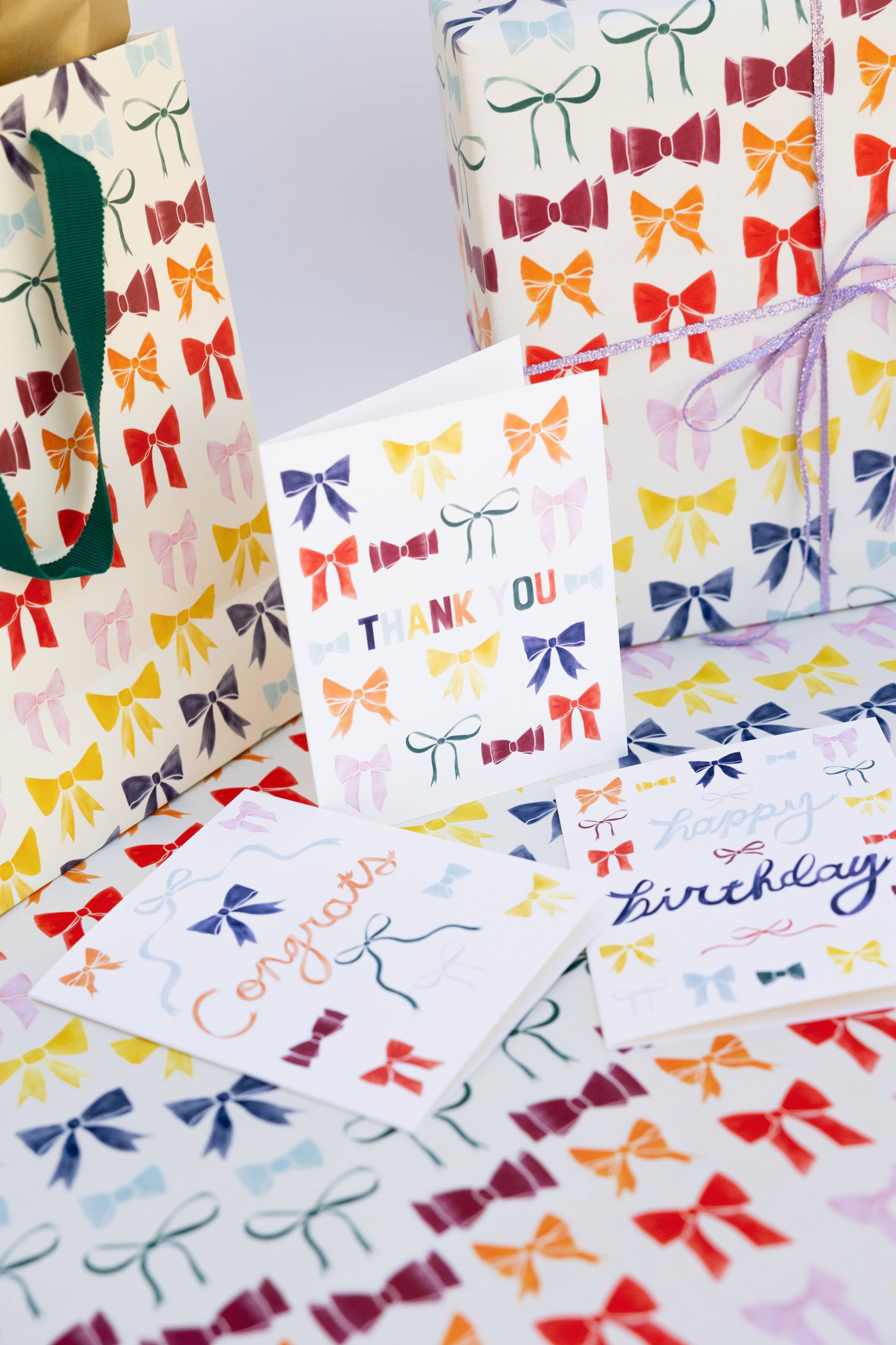 Rainbow Bows Birthday Card