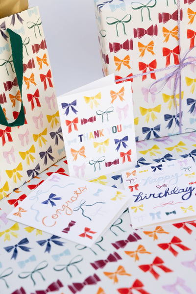 Rainbow Bows Birthday Card