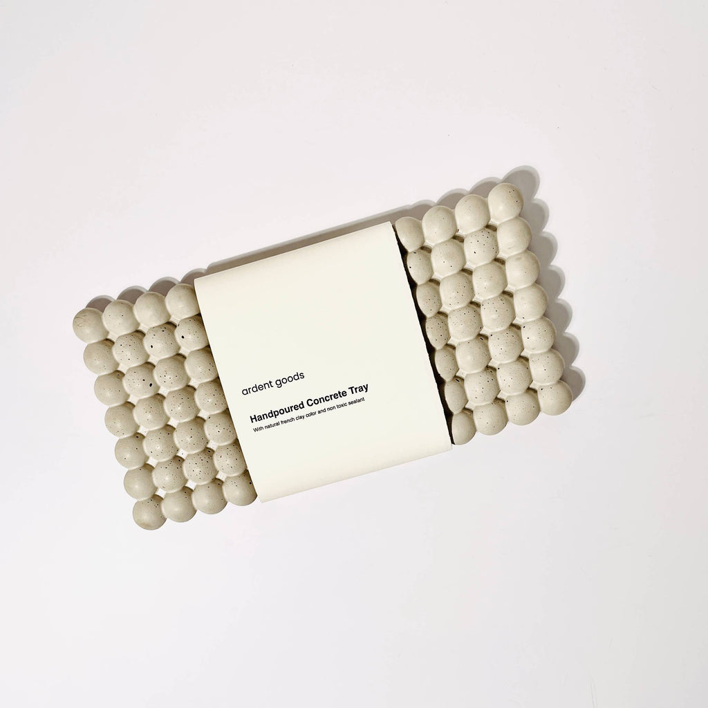 Concrete Bubble Tray with French Clay