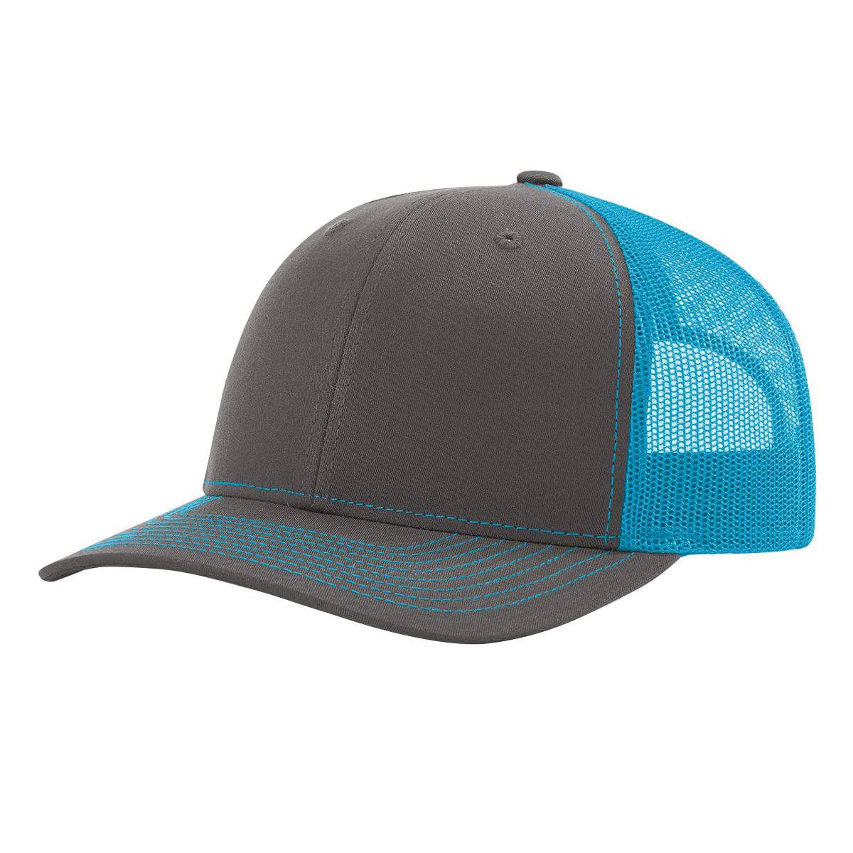 Richardson 112 Classic Premium Trucker Hat, Snapback Cap: Biscuit/True Blue