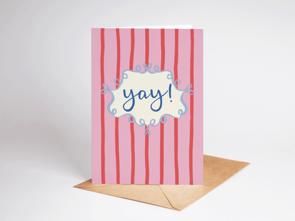 Yay! Celebration Congratulations Striped Greeting Card